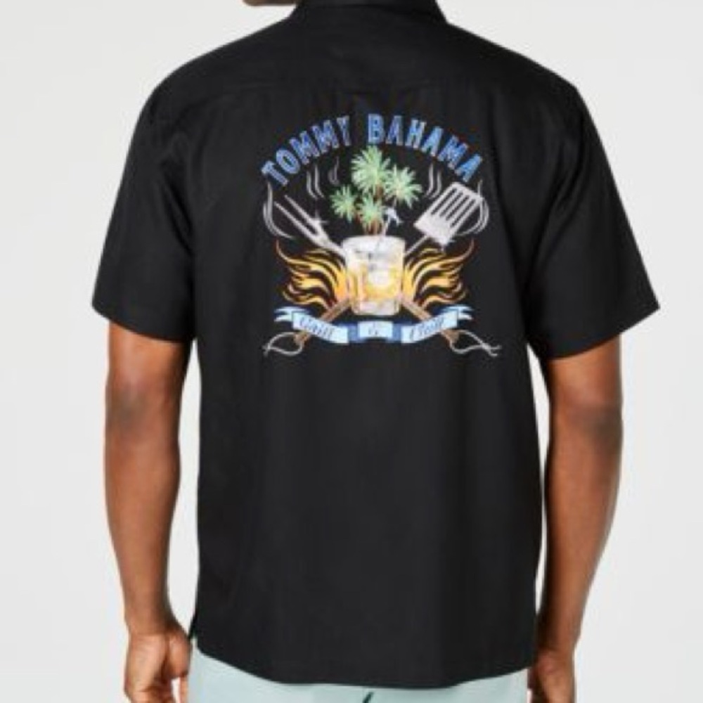 Tommy Bahama Black Casual Button Down Shirt